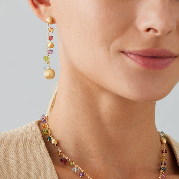 Marco Bicego Africa Multi-Gemstone 18K Yellow Gold Drop Earrings OB1862_MIX02 - THE SOLIST