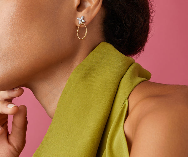 Marco Bicego Marrakech Onde 18K Yellow & White Gold Diamond Earrings OG394_B3_YW_M5