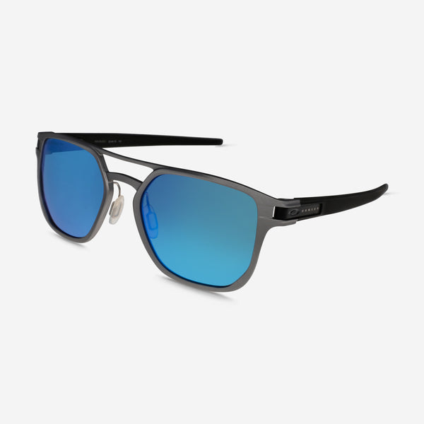 Oakley Latch Alpha Matte Gun Prizm Sapphire Polarized Sunglasses OO4128-0453