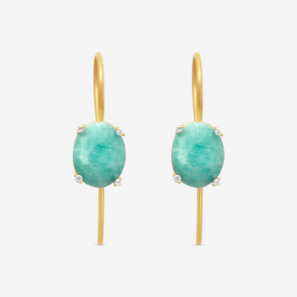 Nanis Ipanema 18K Yellow Gold Diamond & Rutile Quartz Drop Earrings OS11-576 - THE SOLIST