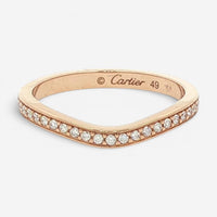 Cartier Ballerina 18K Rose Gold Diamond Curved Band Ring Sz. 5 B4098700