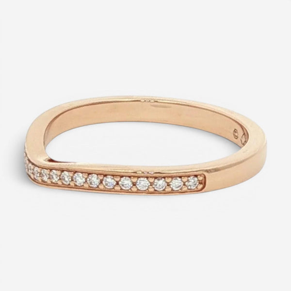 Cartier Ballerina 18K Rose Gold Diamond Curved Band Ring Sz. 5 B4098700