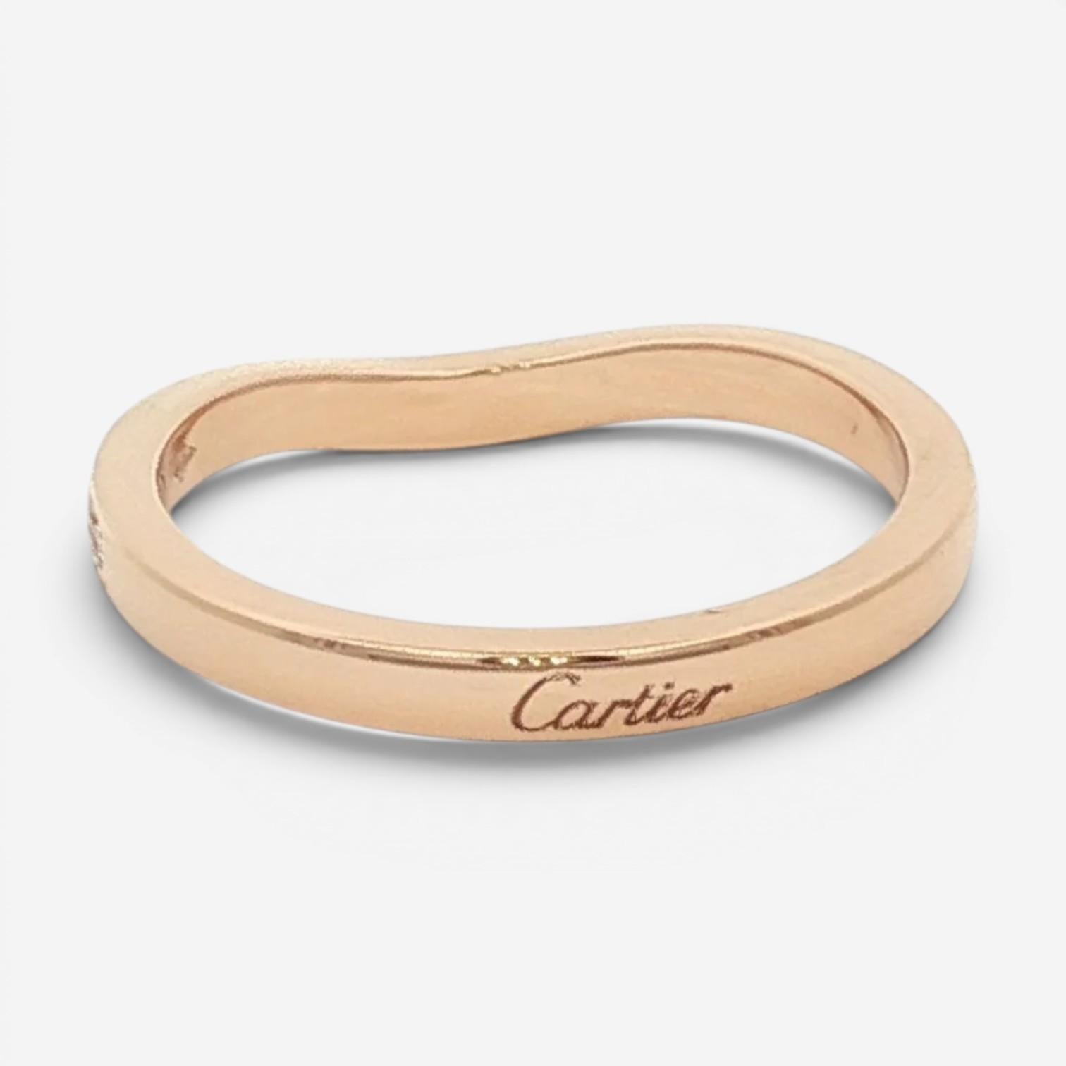 Cartier Ballerina 18K Rose Gold Diamond Curved Band Ring Sz. 5 B4098700