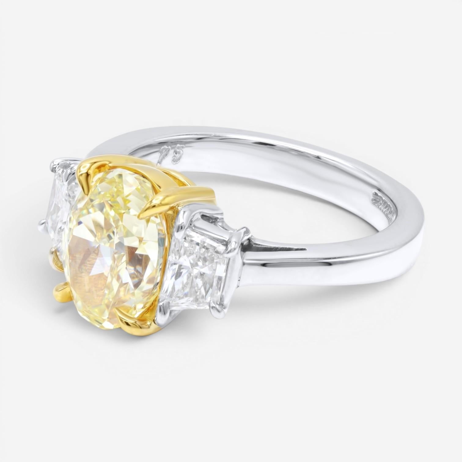 Diana M. Jewels Platinum & 18K Yellow Gold Diamond Engagement Ring Sz. 6 OV165