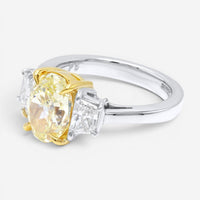 Diana M. Jewels Platinum & 18K Yellow Gold Diamond Engagement Ring Sz. 6 OV165