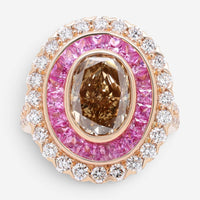 Diana M. Jewels Split Shank 18K Rose Gold Diamond Engagement Ring Sz. 6.5 OV207