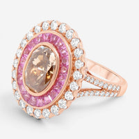 Diana M. Jewels Split Shank 18K Rose Gold Diamond Engagement Ring Sz. 6.5 OV207
