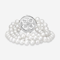 Suna Platinum Diamond Pearl Lace Bracelet B3669CPP