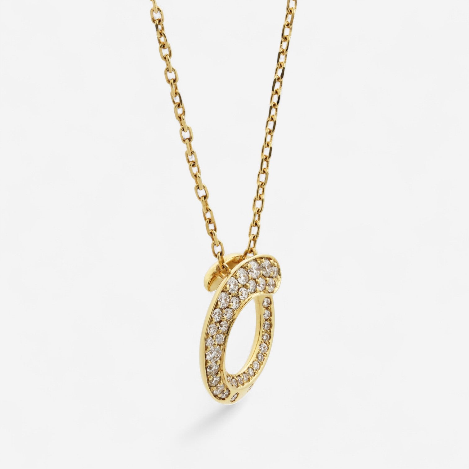 Crivelli 18K Yellow Gold Diamond Circle Pendant Necklace P0009E - THE SOLIST