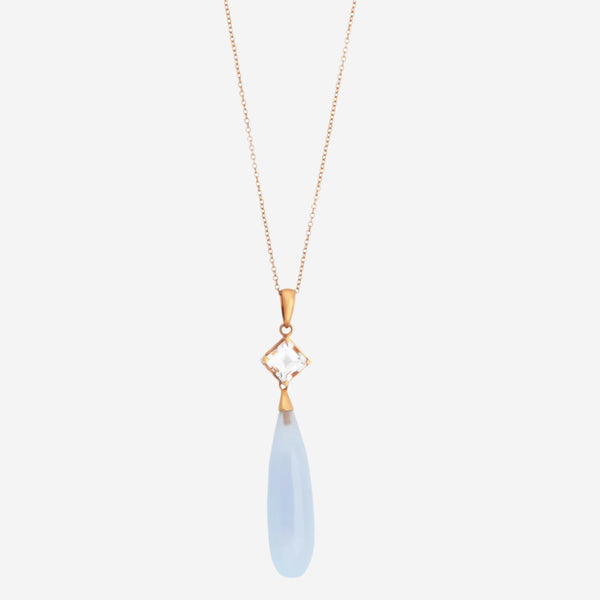 Mimi Milano 18k Rose Gold And Chalcedony Necklace P152R820J