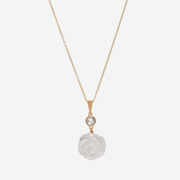 Mimi Milano Grace 18K Yellow Gold, 7.25ct. tw. White Agate and Diamond Pendant Necklace P193R8A1B