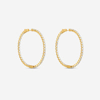 Ina Mar 14K Yellow Gold Diamond Shared Prong Hoop Earrings E1183D-FY-400F - THE SOLIST