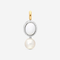 Mimi Milano Leela 18K White & Rose Gold Diamond & Pearl Pendant P320C1A1B