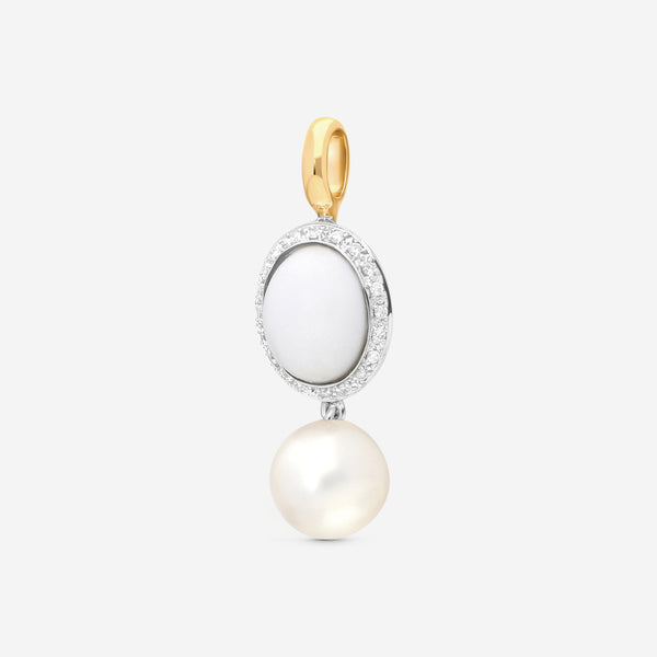 Mimi Milano Leela 18K White & Rose Gold Diamond & Pearl Pendant P320C1A1B