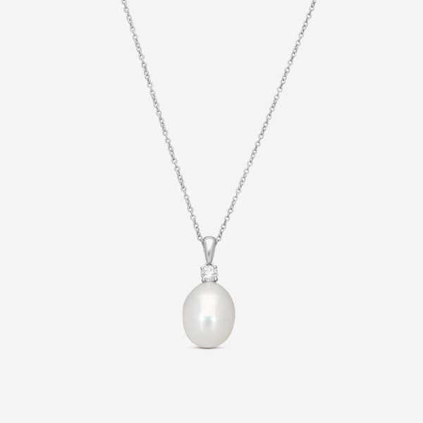 Assael 18K White Gold Pearl & Diamond Pendant Necklace P3666 - THE SOLIST