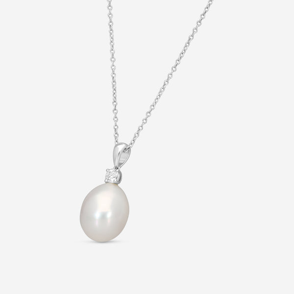 Assael 18K White Gold Pearl & Diamond Pendant Necklace P3666 - THE SOLIST