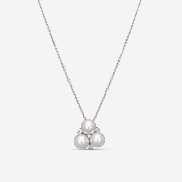 Assael 18K White Gold Diamond & Akoya Cultured Pearl Pendant Necklace P3683 - THE SOLIST