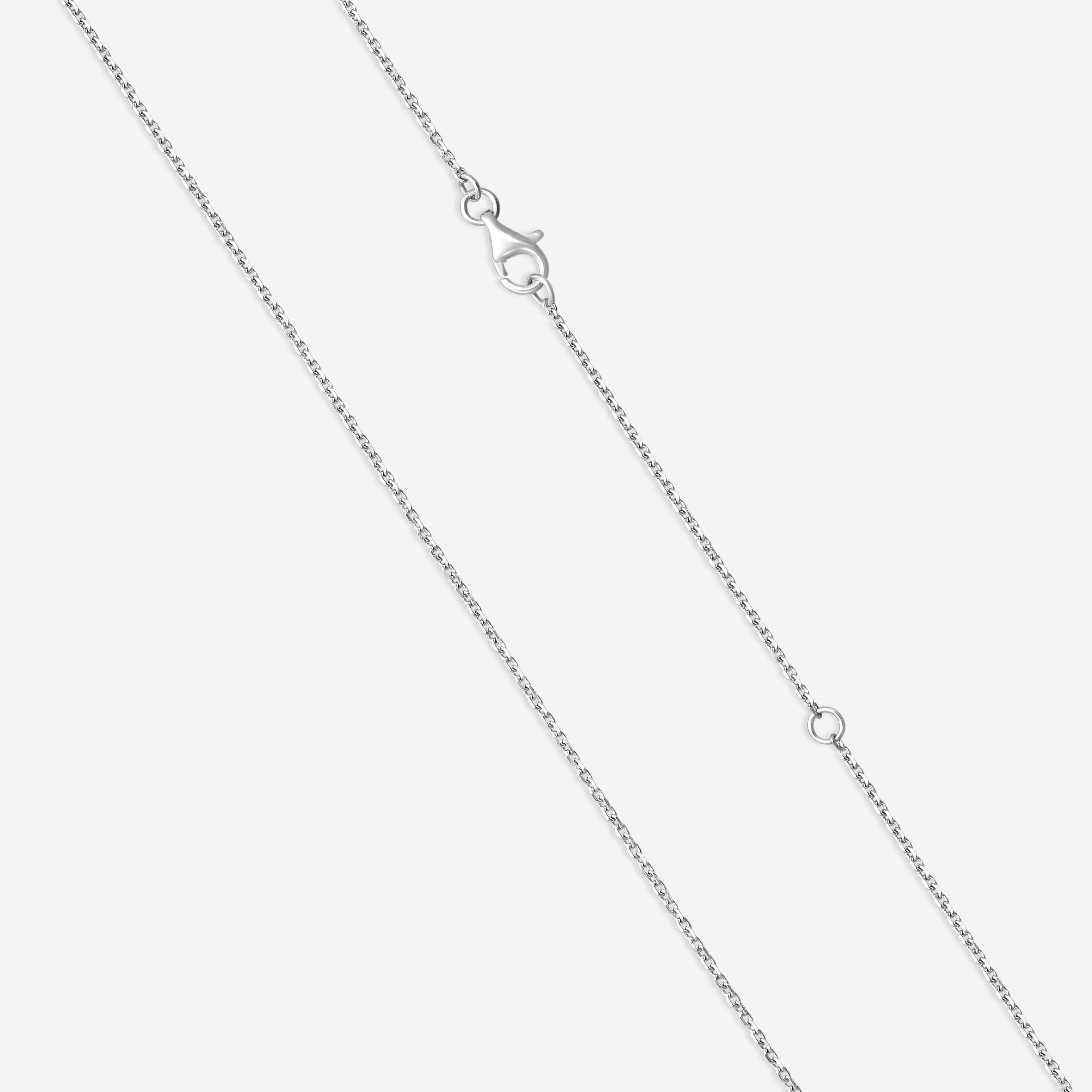 ASSAEL - Diamond & Akoya Cultured Pearl Pendant; 3 Pearls 8.0 - 9.0mm, 4 Diamonds 0.22 cts, 18KW w. Chain, 18-20''L - P3690 - THE SOLIST
