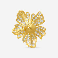 Suna Brothers 18K Yellow Gold Diamond & Pearl Brooch P6844CPY