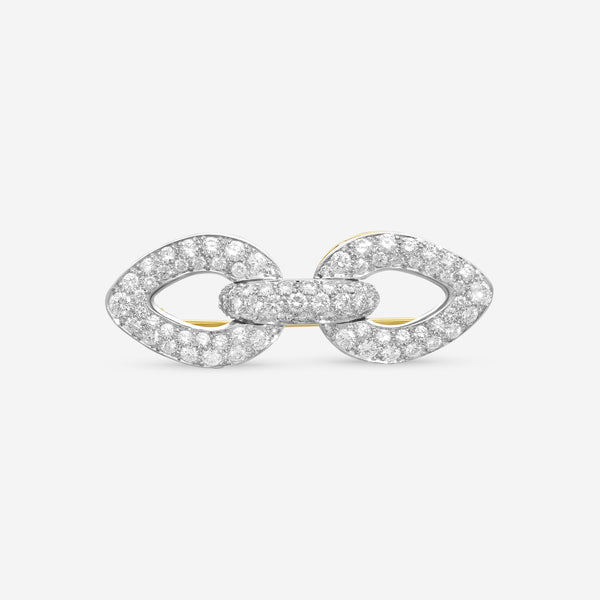 Suna Brothers 18K Yellow Gold & Platinum Diamond Bow Pin P6851T
