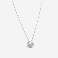 ASSAEL - Diamond & Akoya Cultured Pearl Pendant; Single Pearl 8.0 - 8.5mm,  12 Diamonds 0.67 cts, 18KW w. Chain, 18-20'' - PADH00001 - THE SOLIST