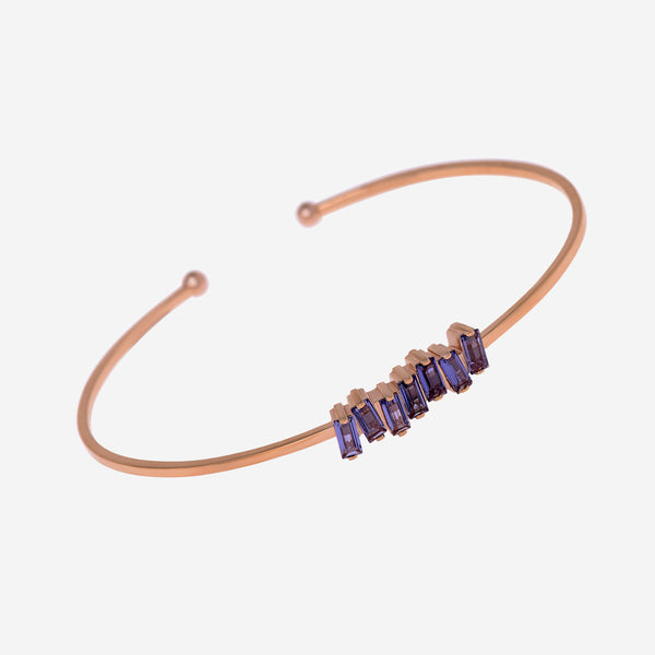 Suzanne Kalan 14K Rose Gold and Iolite Bangle Bracelet PB54-RGILS - THE SOLIST