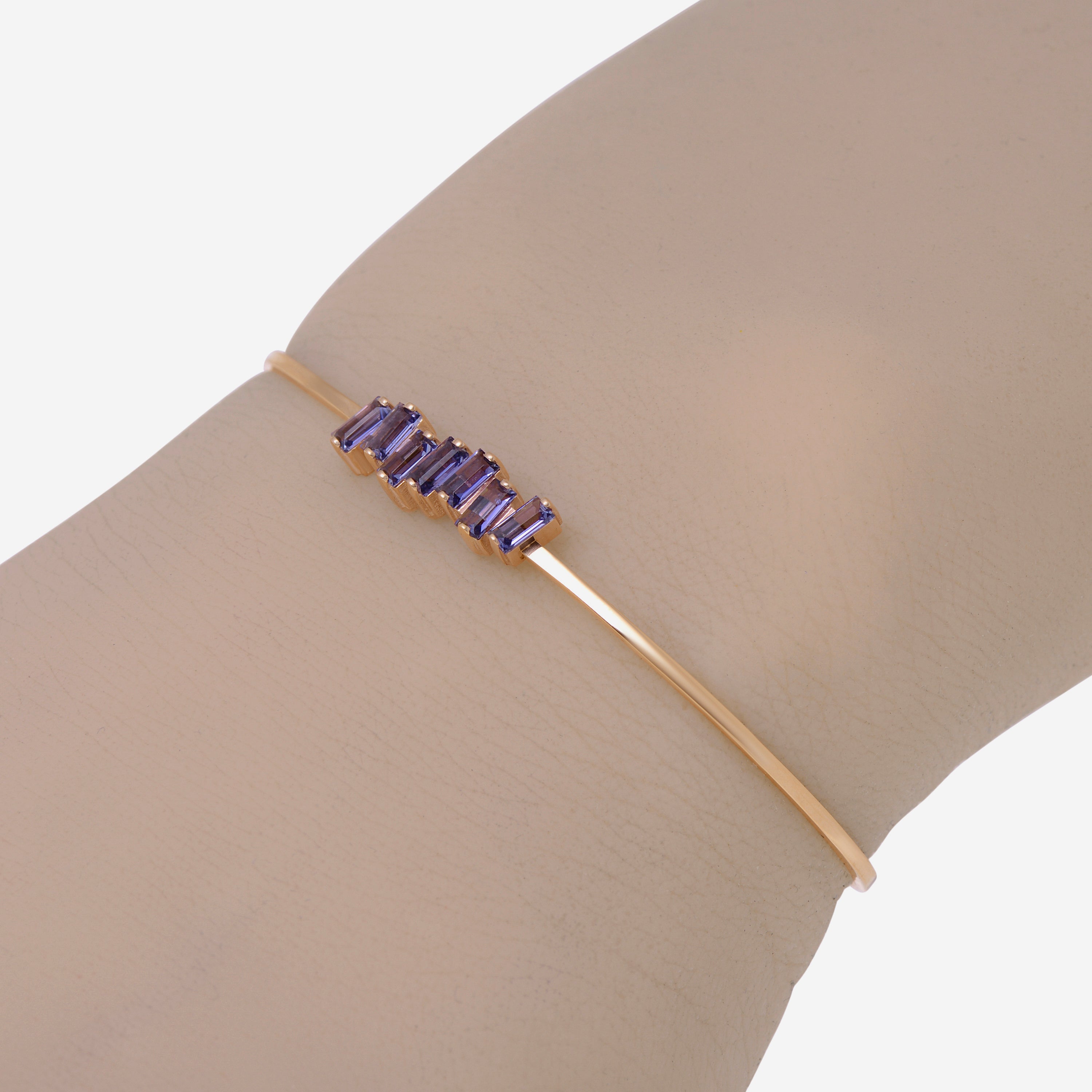 Suzanne Kalan 14K Rose Gold and Iolite Bangle Bracelet PB54-RGILS - THE SOLIST