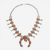 Peyote Bird Designs Navajo Sterling Silver Coral Squash Blossom Necklace PBW25N0