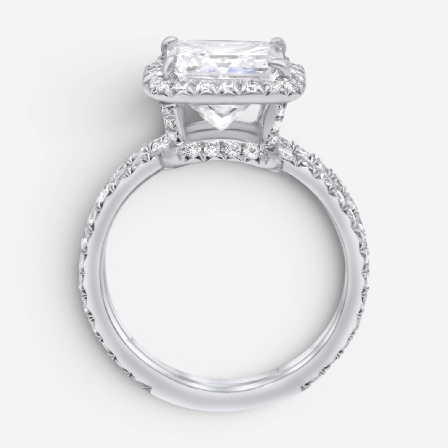 Diana M Halo Platinum Diamond Engagement Ring Sz. 5.5 PC416