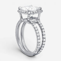 Diana M Halo Platinum Diamond Engagement Ring Sz. 5.5 PC416