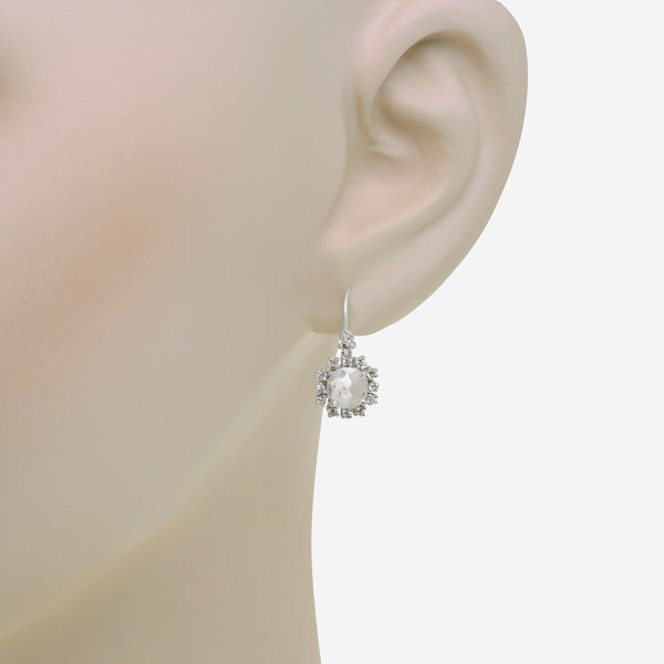 Suzanne Kalan 14K White Gold and White Topaz Drop Earrings PE191-WGWT - THE SOLIST