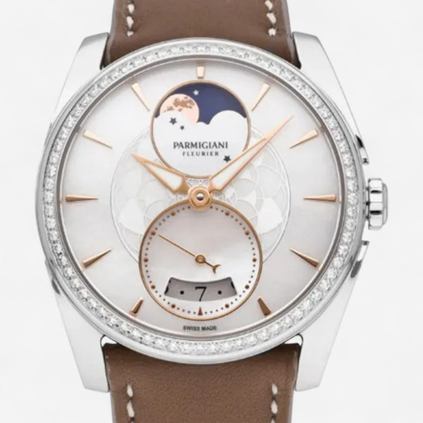 Parmigiani Fleurier Tonda Metropolitaine Selene Stainless Steel Diamond Automatic Ladies Watch PFC283-0063300-HC6121