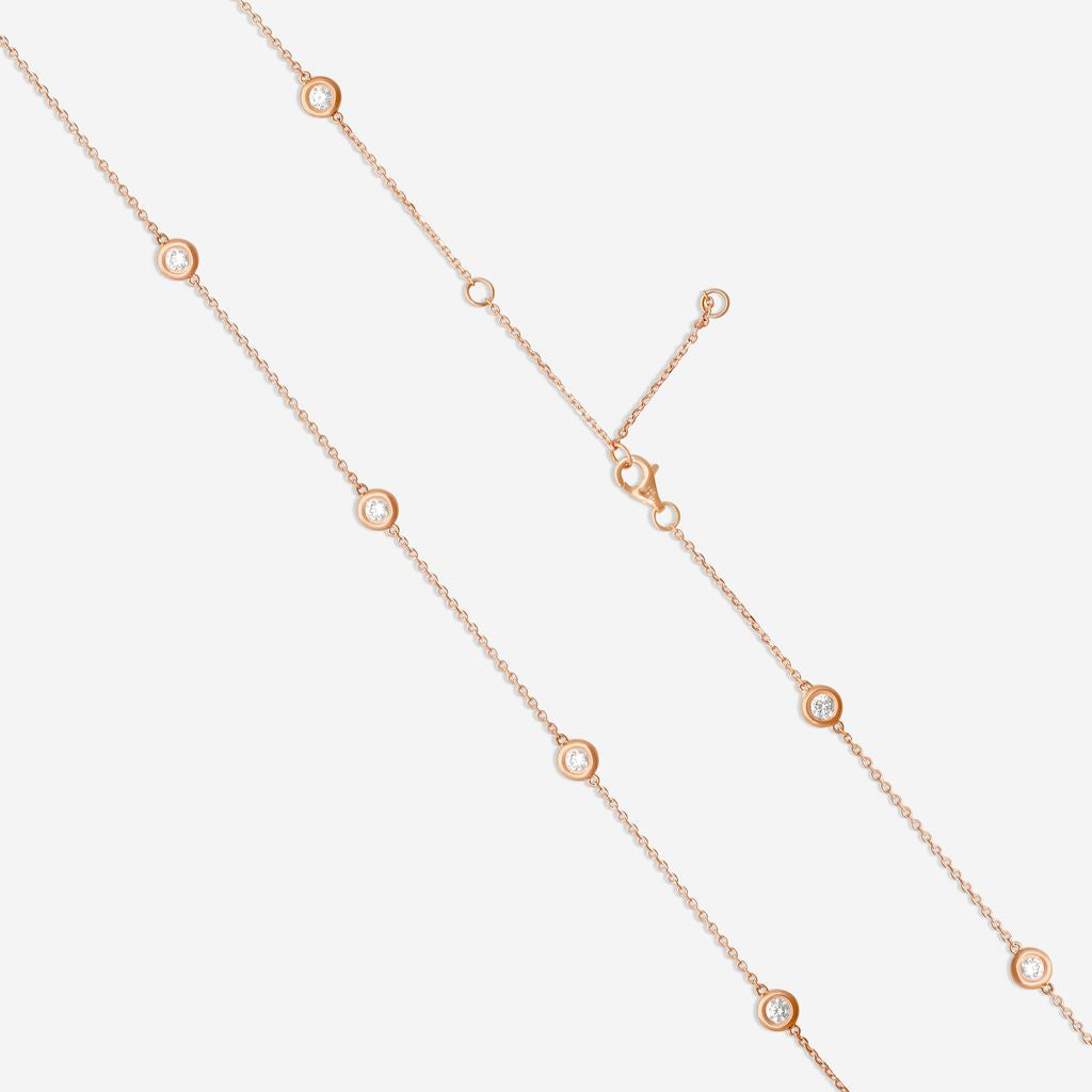 Ina Mar 14K Rose Gold Diamond Bezel Station Necklace N1135D-FR-100F - THE SOLIST