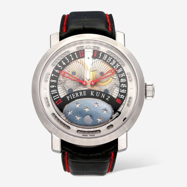 Pierre Kunz Bi-Retrograde Tahiti Moonphase 43mm Titanium Automatic Men's Watch PKA014HMRL7