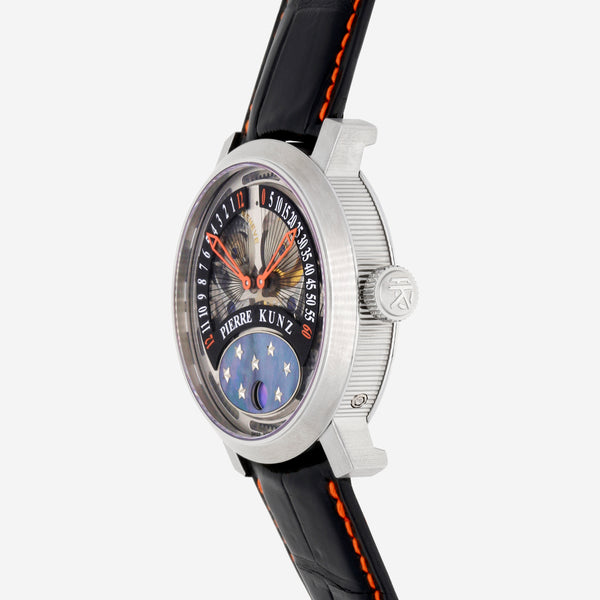 Pierre Kunz Open Bi-Retrograde Moonphase 41mm Titanium Automatic Men's Watch PKA014HMRL1
