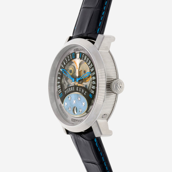 Pierre Kunz Bi-Retrograde Tahiti Moonphase 43mm Titanium Automatic Men's Watch PKA014HMRL8