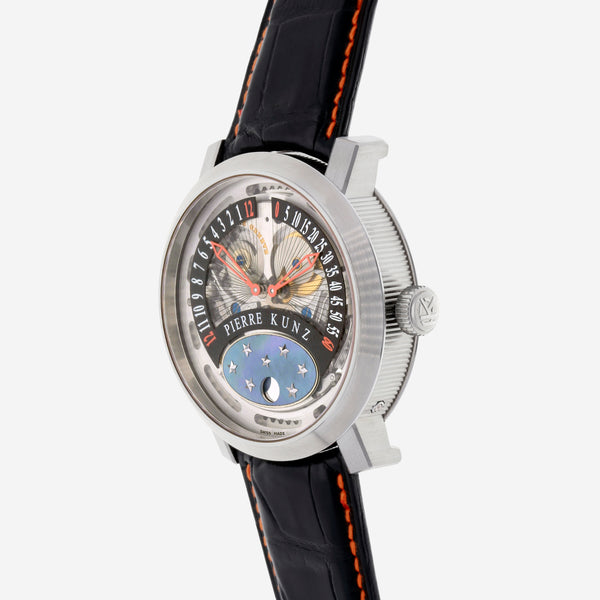 Pierre Kunz Bi-Retrograde Tahiti Moonphase 43mm Titanium Automatic Men's Watch PKA014HMRL6