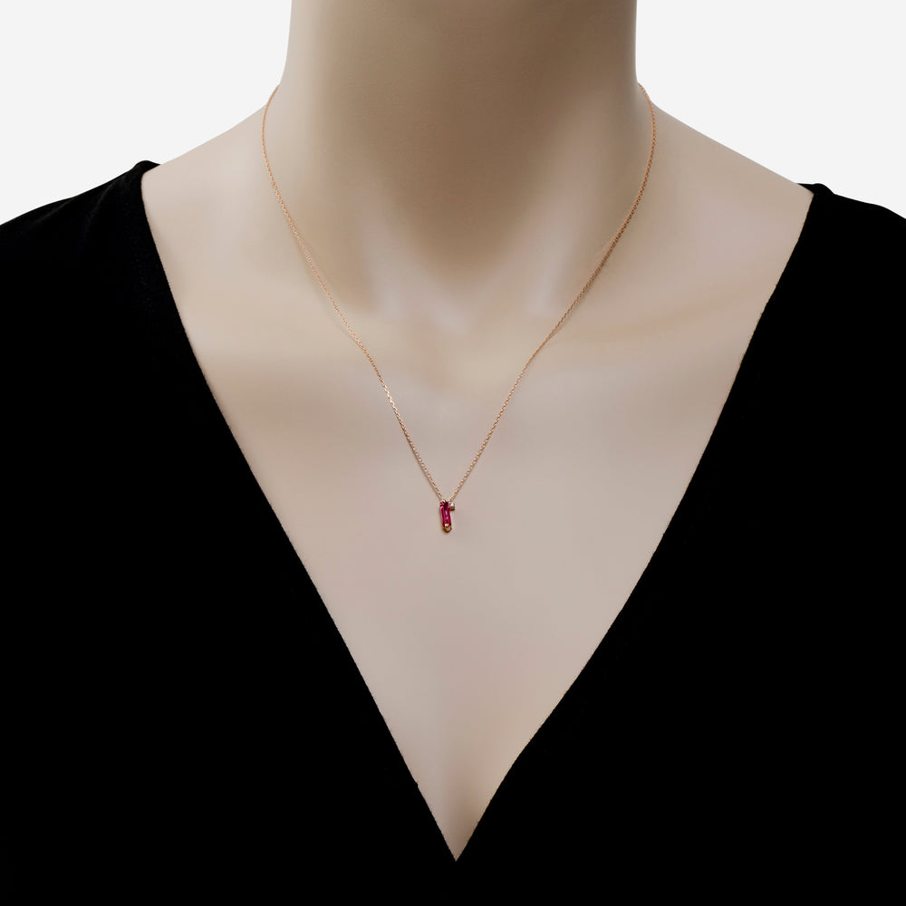 Suzanne Kalan 14K Rose Gold Diamond and Pink Topaz Pendant Necklace PN511-RGPT - THE SOLIST