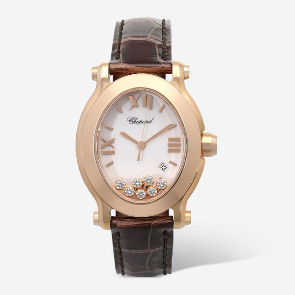 Chopard Happy Sport 18K Rose Gold Diamond Quartz Ladies Watch 275350-5001