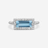 Suzanne Kalan 14K White Gold Diamond & Blue Topaz Ring Sz. 6.5 PR364-WGBT-65