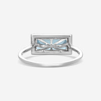 Suzanne Kalan 14K White Gold Diamond & Blue Topaz Ring Sz. 6.5 PR364-WGBT-65