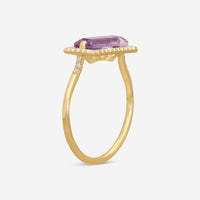Suzanne Kalan 14K Yellow Gold Diamond & Rose Quartz Ring Sz. 6.5 PR364-YGRDF