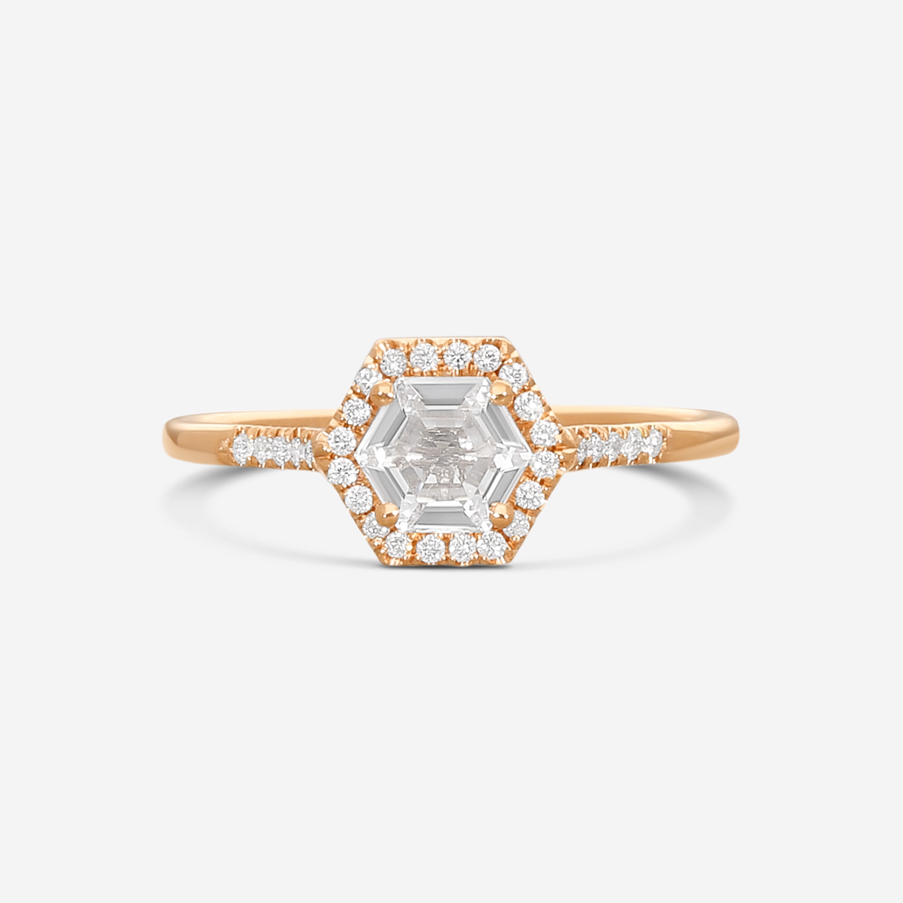 Suzanne Kalan 14K Rose Gold Diamond & White Topaz Ring Sz. 6.25 PR529-RGWT