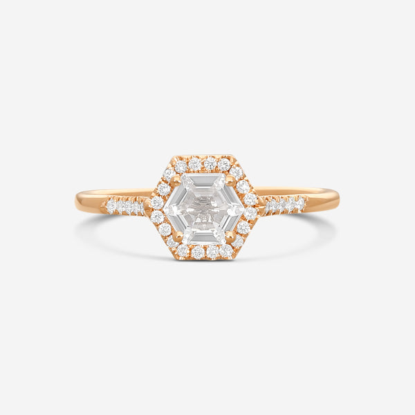 Suzanne Kalan 14K Rose Gold Diamond & White Topaz Ring Sz. 6.25 PR529-RGWT