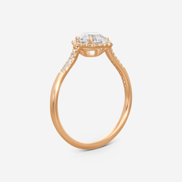 Suzanne Kalan 14K Rose Gold Diamond & White Topaz Ring Sz. 6.25 PR529-RGWT