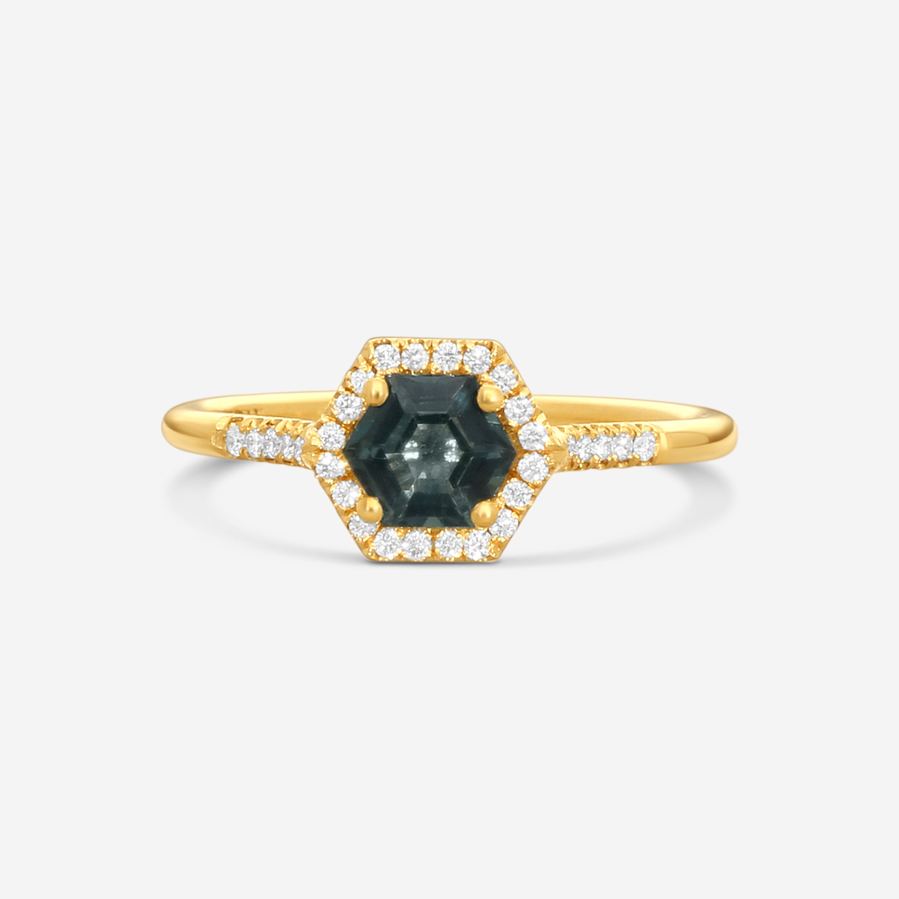 Suzanne Kalan 14K Yellow Gold Diamond & Green Envy Topaz Ring Sz. 6 PR529-YGGET