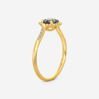 Suzanne Kalan 14K Yellow Gold Diamond & Green Envy Topaz Ring Sz. 6 PR529-YGGET