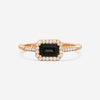 Suzanne Kalan 14K Rose Gold Diamond & Black Night Quartz Ring Sz. 6.5 PR530-RG