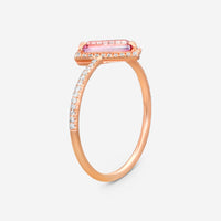 Suzanne Kalan 14K Rose Gold Diamond & Pink Topaz Ring Sz. 6.5 PR543-RGPT