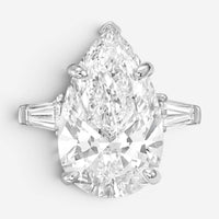 Diana M. Jewels Pear Cut Platinum Diamond Engagement Ring Sz. 6 PS399